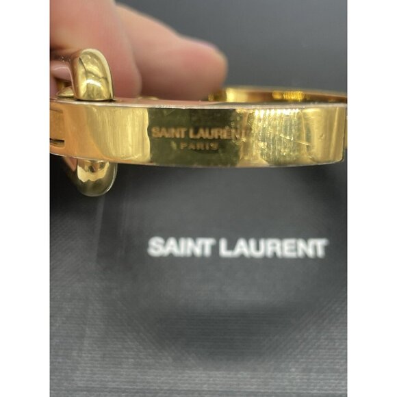 Saint Lauren Bracelet  logo YSL    box/ duster Cuff Hinged Jewelry Designer - Picture 4 of 4